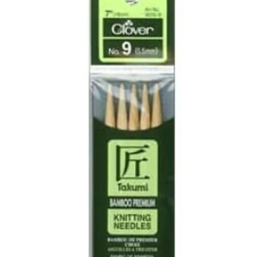 New Clover Bamboo 5 pc Knitting Needle Double Point 7 in. Size 9 (5.5mm)